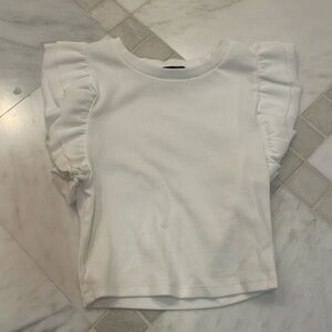 Zara white ruffle crop top